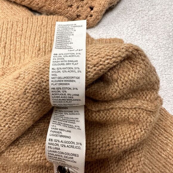 Fat Face Sweater Size US 6 UK 10 Jumper Crochet Detail Burnt Tanish Color - Picture 10 of 16